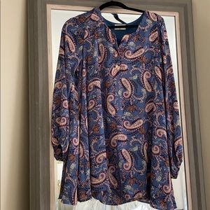 Blue and pink paisley dress